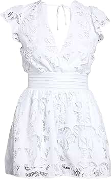 CHLOE V NECK ROMPERS ホワイト　Sサイズ CHLOE V NECK ROMPERS ホワイトSサイズ